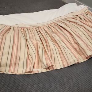 Chic Striped Skater Skirt in Cream and Pink